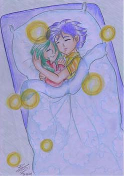 Sleeping boy and girl